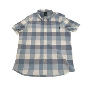 Oakley Oversized Blue/White Plaid Camp Shirt Vintage Men's XXL